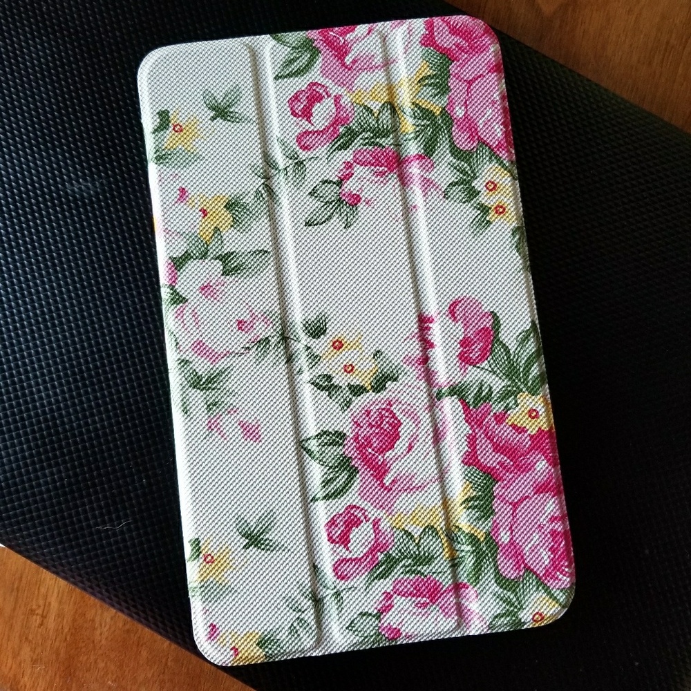 Floral Tablet Case - Pink and White